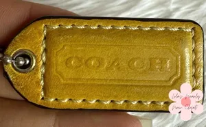 1.5" y2k COACH Vintage Yellow Fob Bag Charm Hang tag Hangtag thumbnail 1