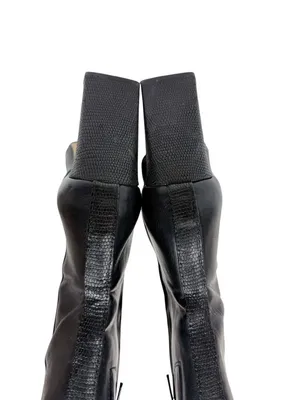 Sam Edelman Anika Black Leather Square Toe Heeled Ankle Boot Size 8.5 thumbnail 6