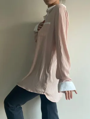 Pastel Pink & White Blouse thumbnail 2