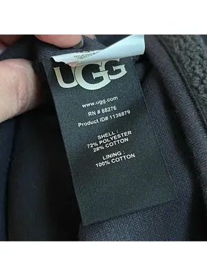 UGG Women's Myley Sherpa Hoodie color Gray Sz Large thumbnail 8