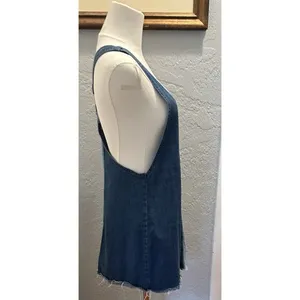 Divided H&M Denim Bib Overall Jumper Dress Women's 6 O-ring Racerback Trendy thumbnail 5