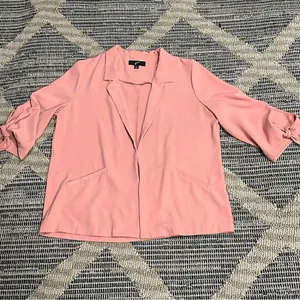 GNW Pink Open Front Knot Cuff 3/4 Sleeve Office Blazer thumbnail 8