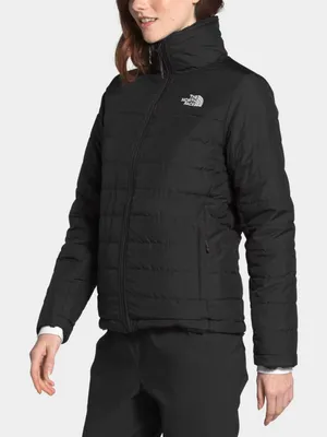 The North Face Mossbud Insulated Reversible Full Zip Puffer Fleece Jacket Black thumbnail 1