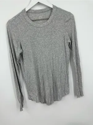 Aerie Gray Long Sleeve Real Soft Shirt Size Small Loungewear thumbnail 2
