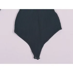 Abercrombie & Fitch Ribbed Square Neck Bodysuit Size XS Black Minimalist Preppy thumbnail 6