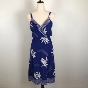 Vintage 70’s‎ Young Edwardian spaghetti strap surplus Hawaiian print sundress S* thumbnail 3