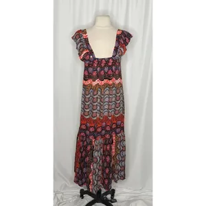 Anthropologie COREY LYNN CALTER Doriane Midi Dress Print Ruffled Abstract XS thumbnail 8