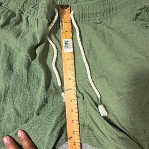 Old Navy XL Green Crinkle Gauze Wide Leg Crop Pants 100% Cotton Lagenlook Goblin thumbnail 10