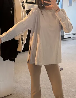 Light Blue Long Sleeve Workout Top White Size XS thumbnail 2