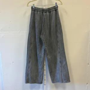 Zara Gray Acid Wash Wide Leg Seam Front‎ Sweatpants Streetwear 3199/804 Small thumbnail 2