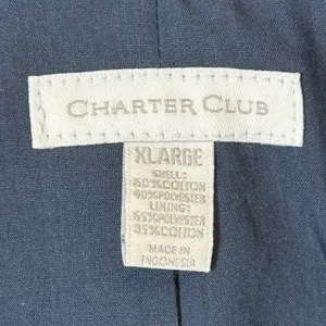 Charter Club Womens Navy Blue White Striped Knit‎ Blazer Jacket XL thumbnail 6