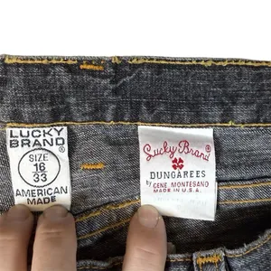 Lucky Brand Dungarees Red Tag #49 Vintage Button Fly Jeans Faded Retro 33 thumbnail 2