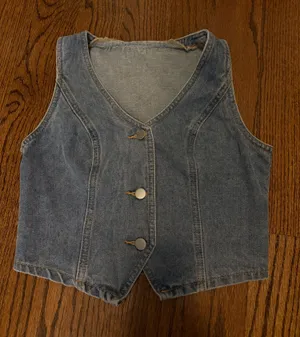 SheIn Denim Button Front Vest thumbnail 1