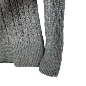 White House Black‎ Market Silver Gray Cable Knit Cowl Neck Sweater Size S thumbnail 6