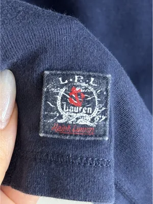 Lauren Ralph Lauren Navy Nautical Rope Detail Cotton T Shirt Top Women’s M thumbnail 2