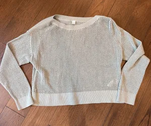 Old Navy Sage Green Open-Knit Crewneck Sweater Size Small - P303 thumbnail 1