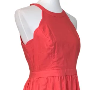 Market & Spruce NWT Halter Dress Linen Coral Linen Cotton Women's Size Medium thumbnail 9