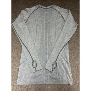 Lululemon Swifty Tech Long Sleeve Size 6 Green Athletic Running‎ Shirt Top Logo thumbnail 6