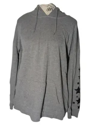 Xersion Gray Star Sleeve Hoodie, Size Medium thumbnail 1