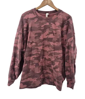 Lululemon Sweatshirt Womens 12 Perfectly Oversized Crew Brier Rose Camo EUC thumbnail 1