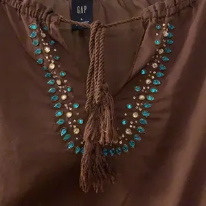 GAP Embroidered OTS Brown Cotton Top thumbnail 3