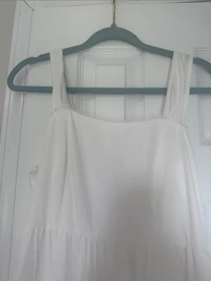 Amazon White Tiered Maxi Dress with Wide Straps thumbnail 2