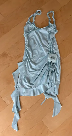 I.AM.GIA Pastel Blue Ruched Mini Slip Dress thumbnail 1