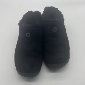 Merrell Encore Ice Black Suede Faux Fur Lined Clogs Mules Shoes Womens thumbnail 4