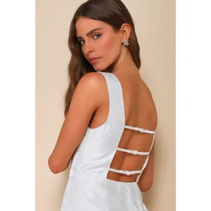 NWT Lulus Sophisticated Selection White Sleeveless Backless Mini Dress Party XL thumbnail 3