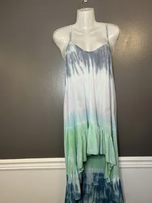 Raviya Dress Womens Medium Multicolor Tie Dye Hi Low Maxi Sundress Boho Beach thumbnail 2
