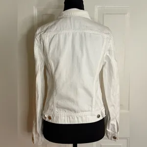 J. Crew Classic White Jean Jacket size Small 100%cotton sold out online thumbnail 5