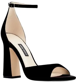 Nine West NWT Gavyn classic suede block heel, open toe statement sandal. 7.5 thumbnail 3
