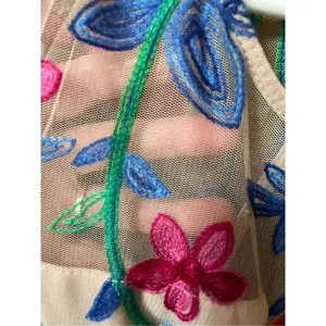 Acevog size L embroidered top blue knit skirt. thumbnail 10