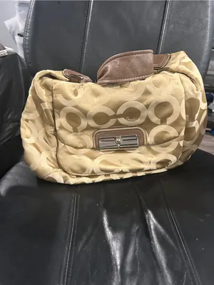 Coach Beige and Brown Signature Jacquard Shoulder Bag thumbnail 8