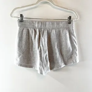 Quince SuperSoft Fleece Drawstring Waist Lounge Shorts Heather Gray Small thumbnail 6