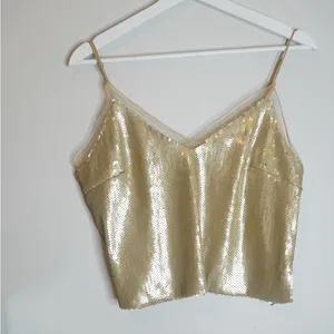 Forever 21 Sequin Crop Top-Gold thumbnail 4