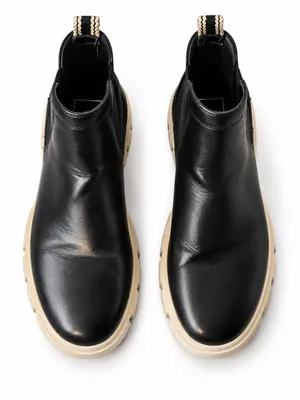 SHU SHOP Black Chelsea Ankle Boots Chunky Cream Lug Sole Size 39 thumbnail 2
