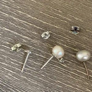 925 Sterling Cultured Pearl Single Stud Set Gorjana Carmel Hammered Gray Cream thumbnail 4