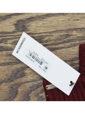 NWT Steve Madden Soft Faux Leather Gloves with Ribbed Knit Cuff Burgundy Red thumbnail 2