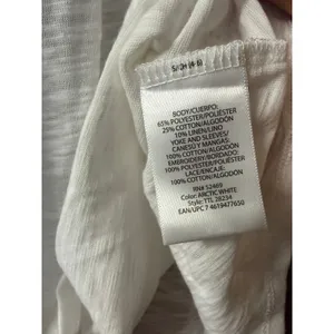Time and Tru Embroidered White Short Sleeve Top size S NEW thumbnail 8