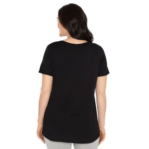 Kindly Yours Womens Maternity Nursing Top L-XL Black Cotton Modal T-Shirt Knit thumbnail 4