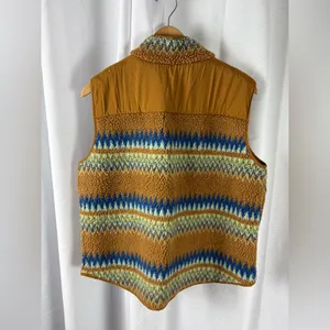 Akaiv‎ Southwest sherpa fleece vest brown aztec pattern with pockets GUC thumbnail 4