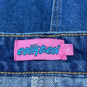 Edikted Women's Blue Frayed Raw Hem Distressed Mini Denin Jeans Skirt Skort Sz L thumbnail 4