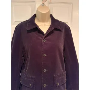 Lauren Ralph Lauren Black Corduroy‎ Jacket Leather Elbow Patches Women Large L thumbnail 4
