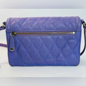 Vera Bradley Quilted Tess Crossbody Purse in Purple/Lavender Leather thumbnail 7