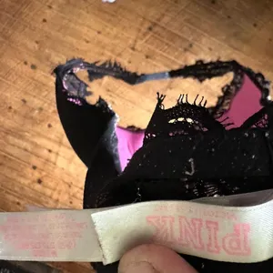 Victoria’s Secret S black lace wireless padded halter bralette thumbnail 4