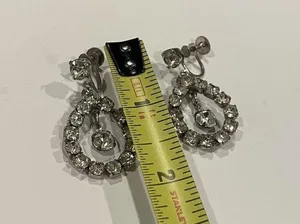 Signed Coro Vintage Silver Tone Screw On Non Pierced Dangle Drop Earrings thumbnail 7