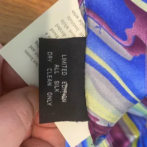 Vintage NWT Jerry Garcia J. Garcia Blue Yellow‎ Purple Women’s Scarf 100% Silk thumbnail 3