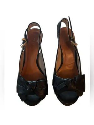 Via Uno Black Peep Toe Heels Women's Shoes thumbnail 2