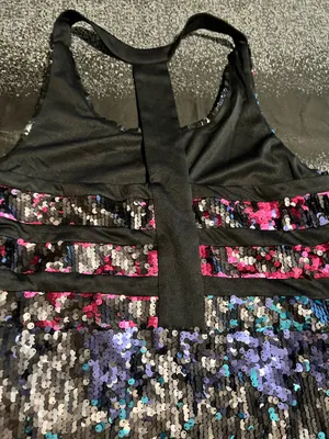 Womens large NWT VENUS Multicolor Sequin Racerback Mini Dress thumbnail 9